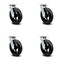 Service Caster 8 Inch Rubber on Steel Caster Set with Roller Bearing and Swivel Lock SCC SCC-30CS820-RSR-BSL-4 - alternate 3